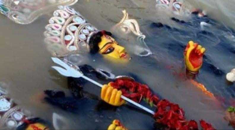 কাচালং নদীতে প্রতীমা বিসর্জনের মাধ্যমে শেষ হলো বাঘাইছড়ির দুর্গোৎসব