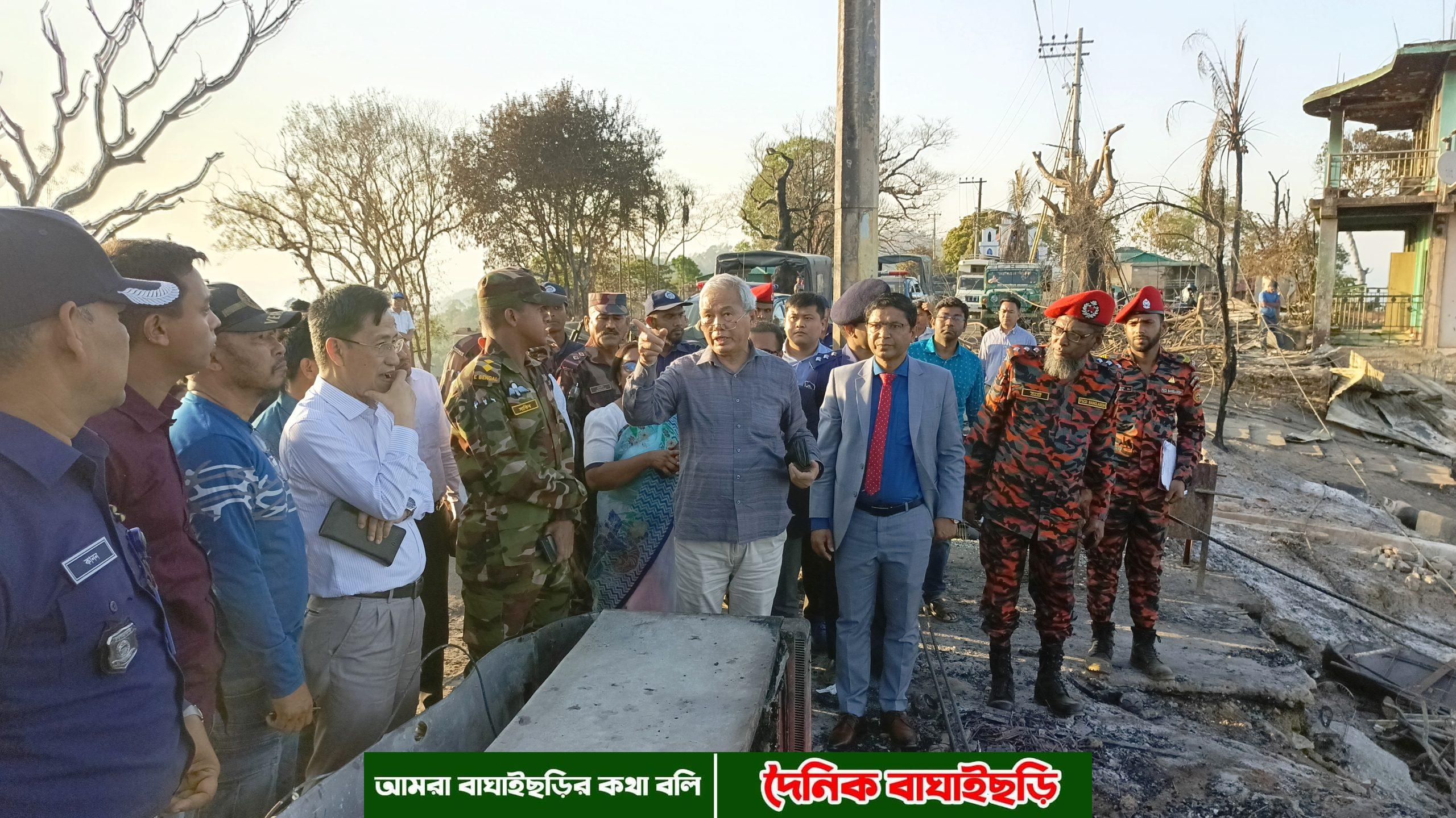 সাজেকে অগ্নিকান্ডে ক্ষতিগ্রস্তদের দাবী অনুসারসে সহযোগিতার আশ্বাস পার্বত্য উপদেষ্টার