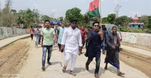 স্বেচ্ছাসেবক দলের সংবর্ধনা অনুষ্ঠানে হাবিবুর রহমানের নেতৃত্বে মিছিল সহ অংশগ্রহণ