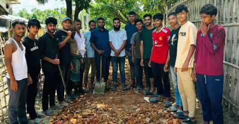 ছাত্রদল নেতা ইকবাল হোসেনের উদ্যোগে রাস্তা মেরামত সম্পন্ন