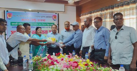 ইউপি চেয়ারম্যান থেকে জেলা পরিষদের সদস্য, বিল্টু চাকমাকে সংবর্ধনা