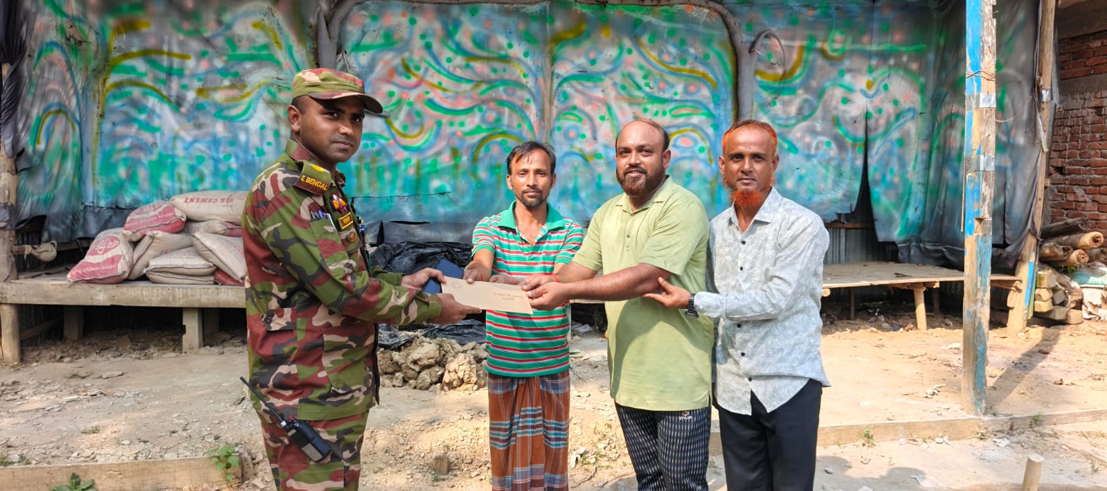বাঘাইছড়িতে তিনটি পূজামণ্ডপে বাঘাইহাট জোনের আর্থিক অনুদান